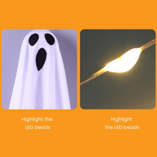Waterproof Solar Ghost Lights with Playful Face Design LED Ghostly Ground Lamps Outdoor Halloween Decorations for Yard Garden Pathway
