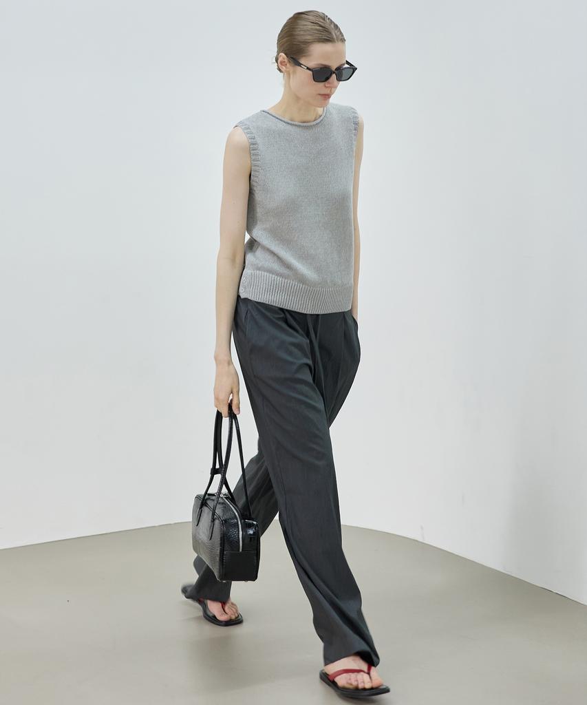 Nutopeu Weave Sleeveless Knit_Gray
