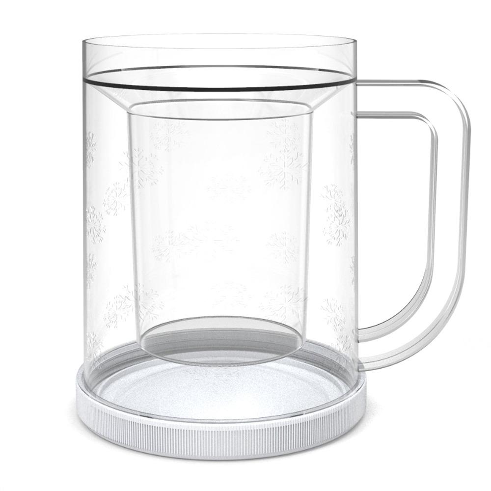 with Handle Liquid Refrigerator Frozen Cup Thickened 20oz Double Wall Freezer Ice Mugs PET/PP Cold Chilled Drink Cups Summer