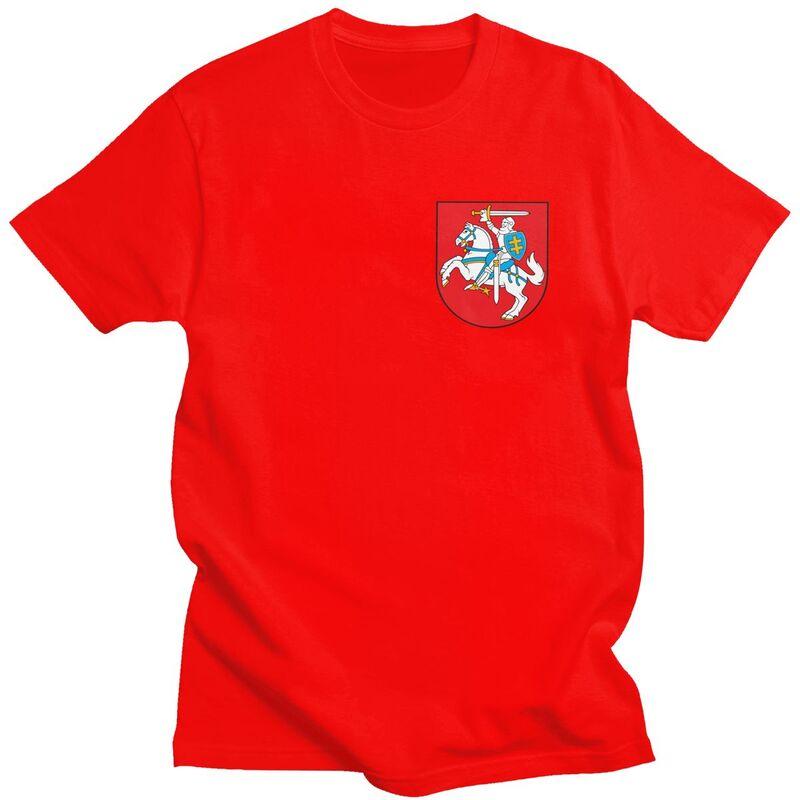 Custom Lietuva Lithuania Coat Of Arms T Shirt for Men Tshirt Leisure Tee Tshirt Loose Fit