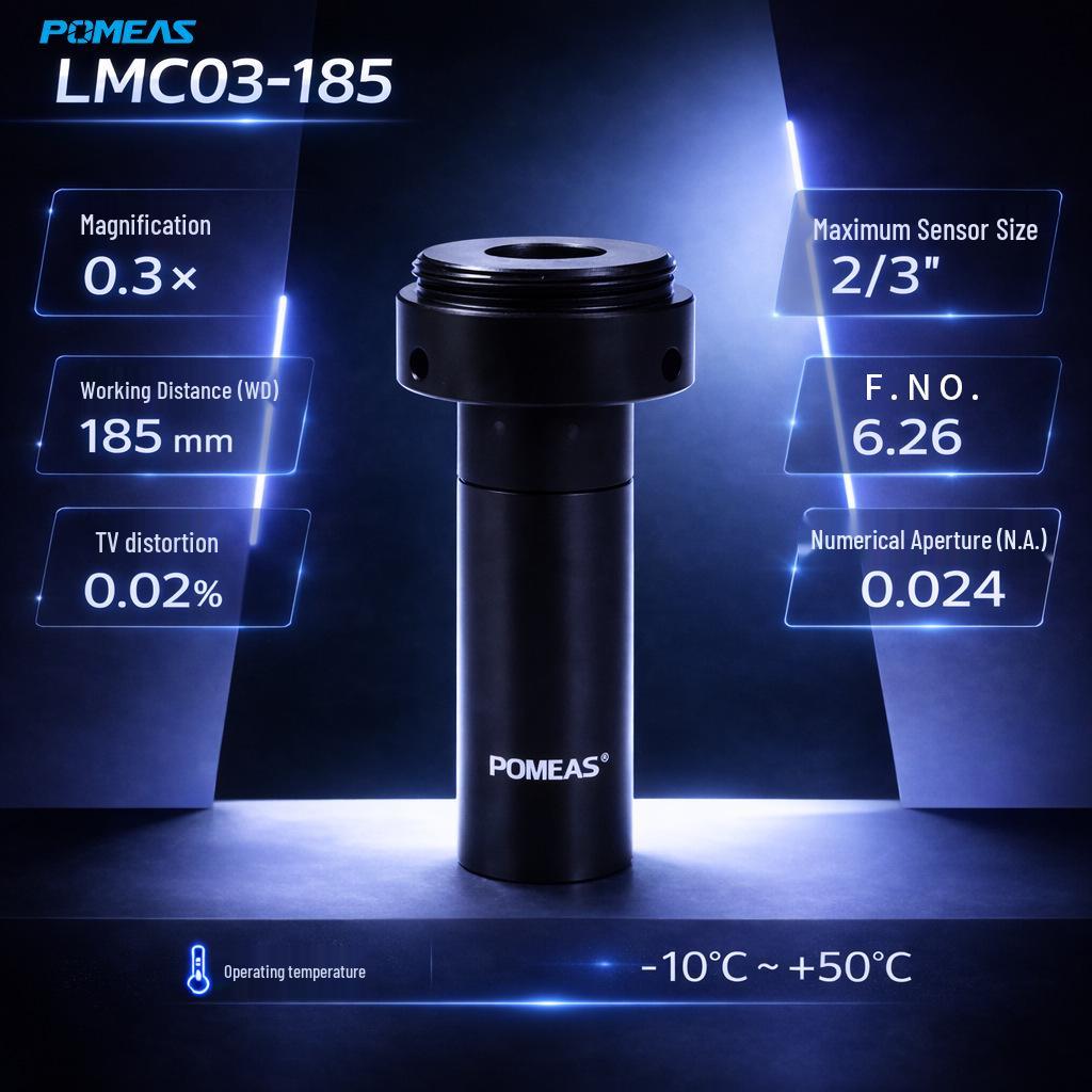

Pomeas 0.3X Macro Telecentric Lens, 185mm WD, C-Mount for Machine Vision Custom Model