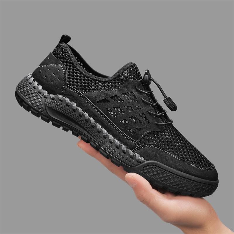 

Летние мужские кроссовки, дышащая повседневная обувь, обувь для ходьбы на открытом воздухе 39 чёрный