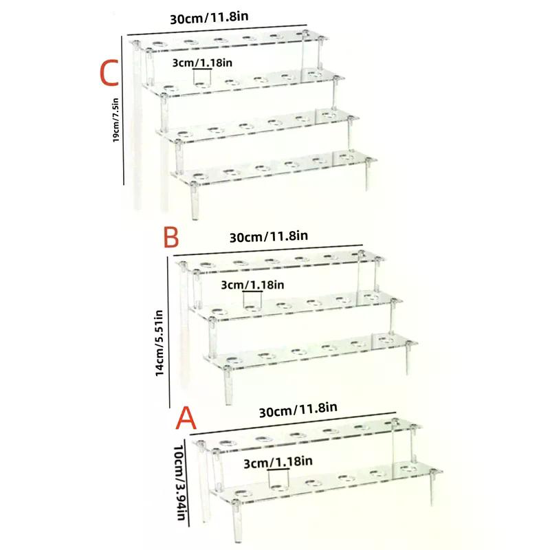 Trapezoidal Acrylic Ice Cream Cone Dessert Holder Tray Waffle Cone Display Stand Storage Rack Wedding Party Food Baking Tools