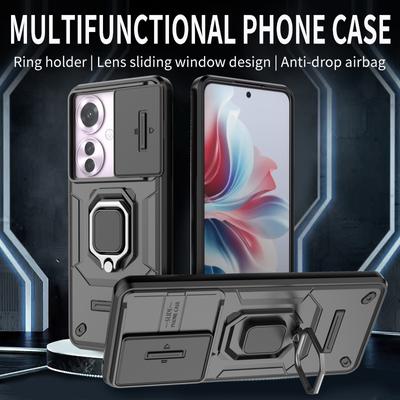 Military Armor Holder Protective Case for OPPO A79 A2 Realme C67 12 11F F25 Pro + C65 4G Phone Case Ring Stand Hard Back Full Protection Cover