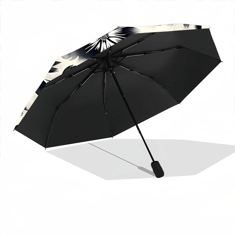 1pc Floral Leopard Automatic Open/Close Umbrella Compact Folding Umbrella, All-Season Portable Umbrella for Women/Men341