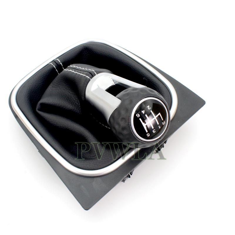 6-biegowa gałka zmiany biegów z manualną dźwignią i mieszek ze skóry PU do Golf 5/6 Jetta 5/6 Scirocco EOS