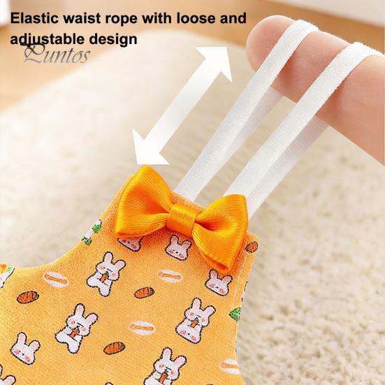 Parrot Hygiene Accessory Diaper, Cute Cartoon Print Bird Diaper with Bow, Reusable Nappy Flight Suit for Cockatiels Lovebirds Budgerigars Clothing