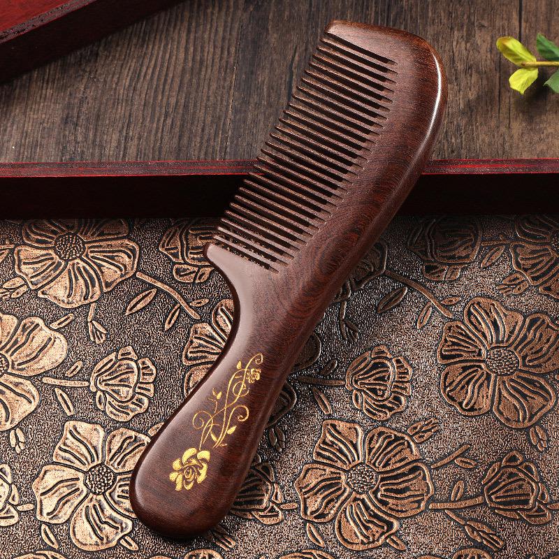 Sandalwood & Peach Wood Comb for Men's & Women's Long Hair - Home Use & Gift