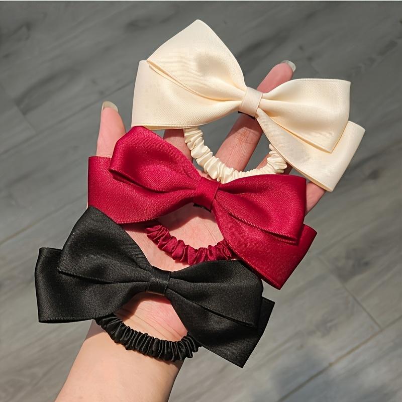 3pcs/Set New Satin Bow Small Bow Ties Sweet, Easy, Elegant Ponytail & Bun Hair Additions Suitable for Daily Wear, New Year S, Valentine S Day, Parties