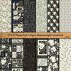 Vintage Dark Style Love Magic Backgrounds: 12 Large Sheets of Decorative Paper