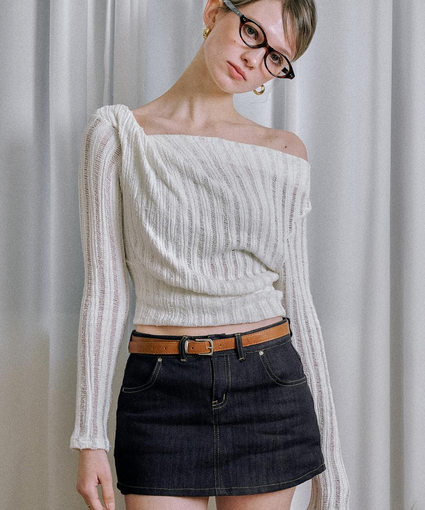 Dear Me Basic Mini Skirt Shorts [Non-Faded Denim]