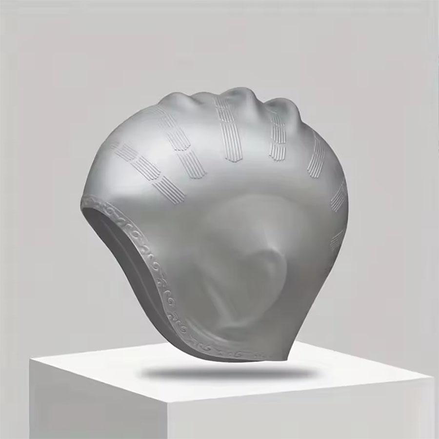 DEZITION Durable Silicone Swimming Cap with Ear Pockets for Adults and Teens - Protects Long Hair and Provides High Elasticity