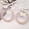 Rhinestone Large Circle Design Women Girls Earrings Ear Studs Plating Alloy Earrings Jewerly Gifts