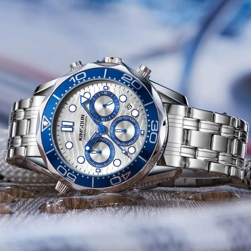 KIMSDUN Mode Herren Chronograph Uhr Wasserdicht Luxus Herren Uhren Datum Woche Business Herren Quarz Armbanduhr Für Herren