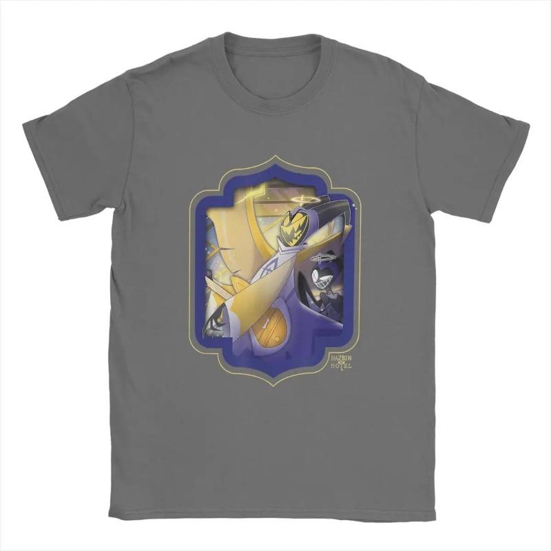 Herren Hazbin T-Shirt Hotels Adam Casual 100% Baumwoll-Tees Kurzarm Anime Actionfigur Cartoon T-Shirts O-Ausschnitt Kleidung Shirts