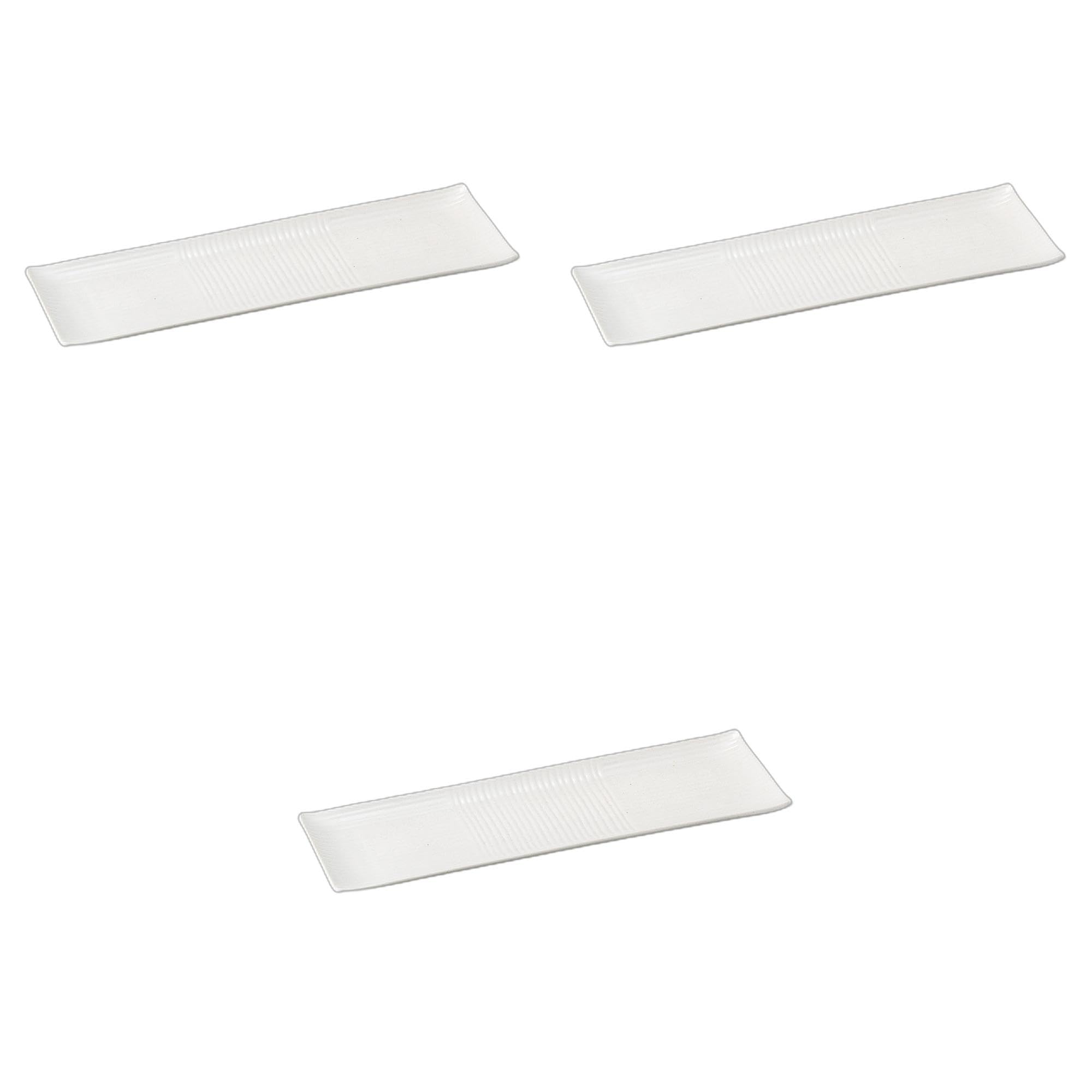 

Setomonohonpo Set of 3 White Sanma Plates x 10 x 2 Ceramic Long Plates (Setomonohonpo) Comb-Mesh [33 cm] белый