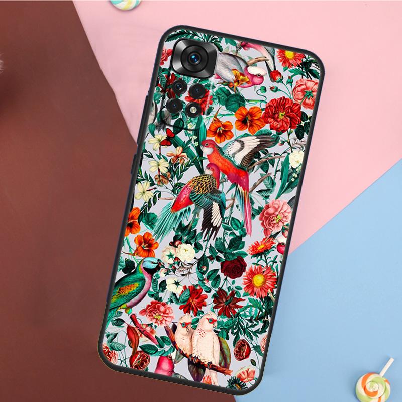 

Garden Birds Cover For Xiaomi Redmi Note 13 14 Pro 12 11 9 10 9S 10S 11S 12S Redmi 14C 10C 12C 13C Case Redmi Note 9S