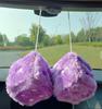 Speed Mao Cute Fluffy Dice Plush Toy for Rearview and More Car, Mirror, (Light Purple)