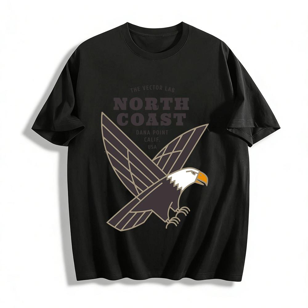 North Coast Dana Point Calif USA Eagle Print Casual Tee Pure cotton T-shirt XXS