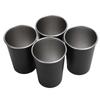 4PCS Black Drinking Cup Durable Beverage Cup Lightweight Stainless Steel Cup  Outdoor Camping
