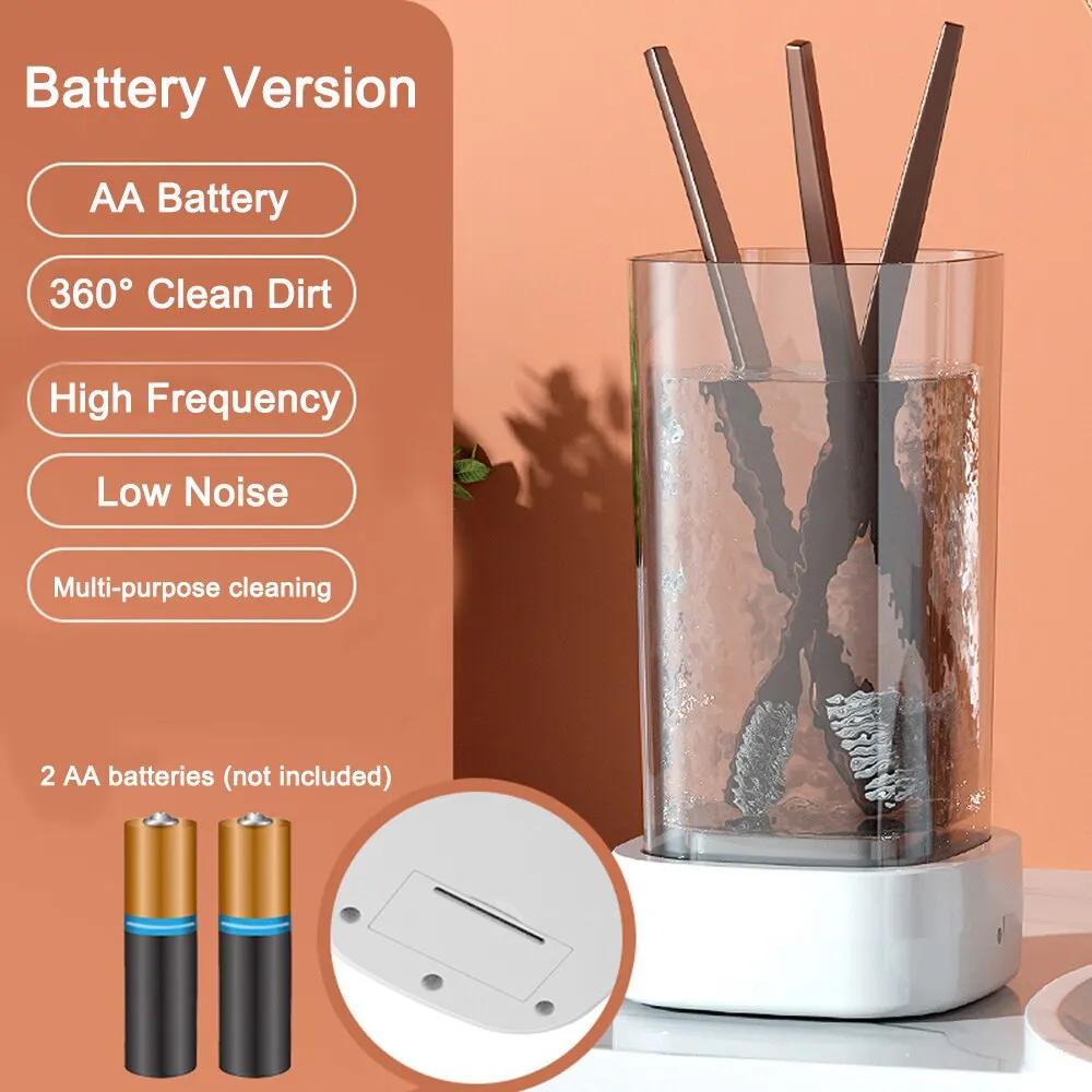 

Ультразвуковой очиститель для кистей для макияжа, ювелирных изделий, чехлов для зубов, очиститель для часов, электрический USB-зарядный/батарейный очиститель для кистей для макияжа, инструменты