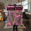 1PC Custom Name Y2K Patterned Flannel Blanket Suitable For All Seasons for Home Decor Warmth and Comfort Gifts Holiday Present_xia