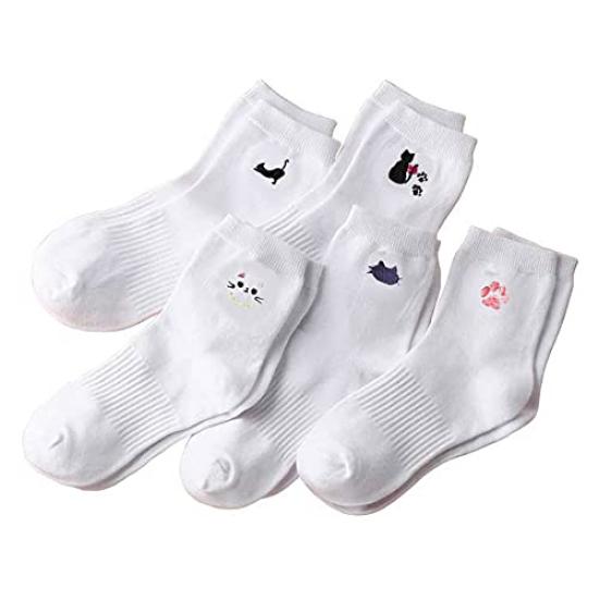 

Cat Embroidery Short Length 5 Pair One Mama Cat 9000722A [Nursery] Socks, Set, Point, Women s, 23-25cm, Set,