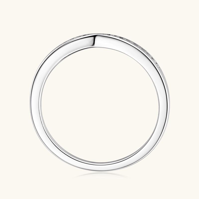 Wedding Jewelry Gifts Stackable Thin Ring Half Eternity Moissanite Bands 925 Sterling Silver Rings for Women with Certificate