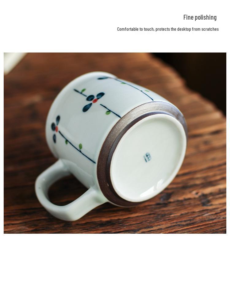 Nishida Mugyu Hand-Painted Ceramic Coffee and Milk Mug