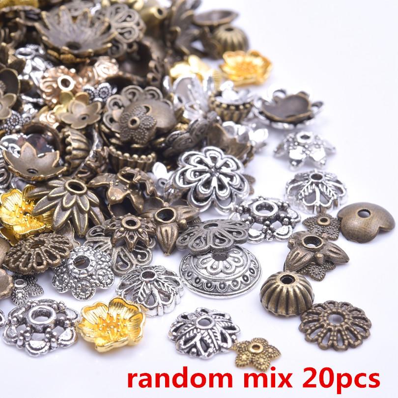 Antique Color Random Mix Bead Caps For Jewelry Making Supplies Handmade Beads Keychain Materials Jewellry Findings Accessories