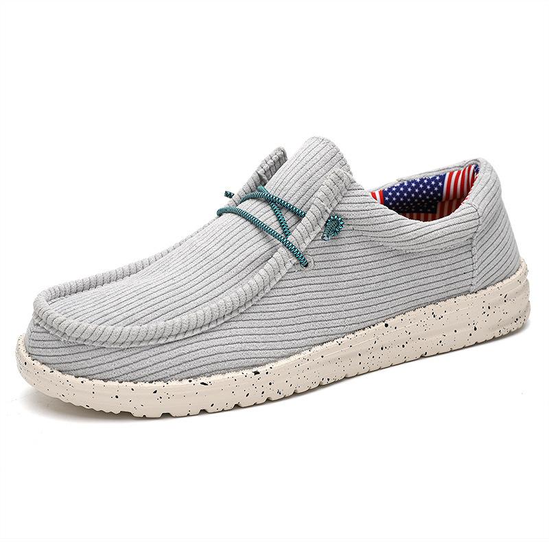 

2024 обувь большого размера модная повседневная обувь мужская парусиновая обувь покрывает ноги ленивые одна педаль вельвет 48