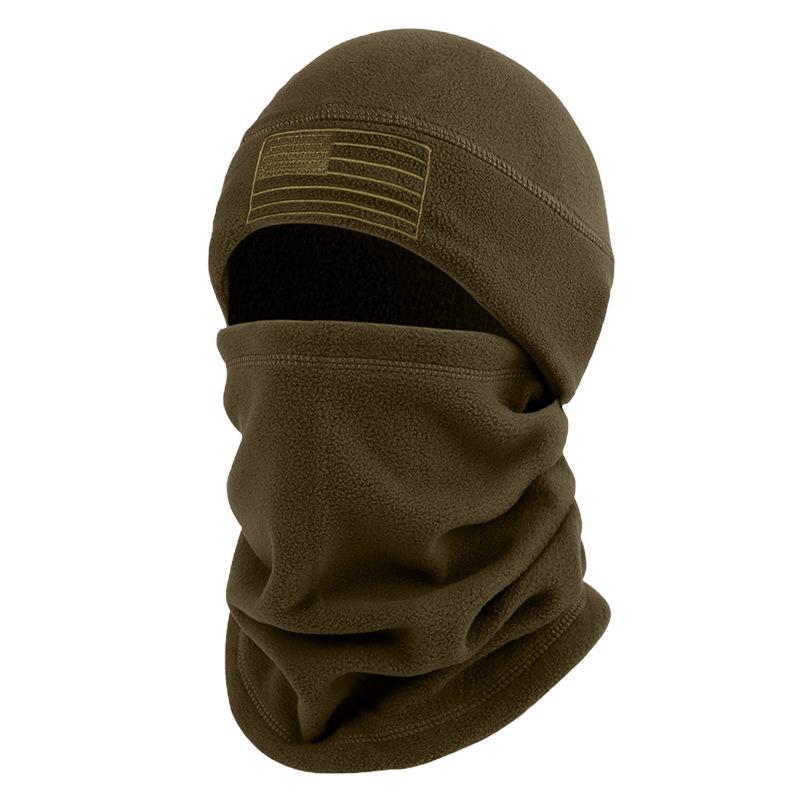 

1 Set Winter Cycling Balaclava Mask Scarf Thickened Windproof Polar Fleece Cap Neck Cover Face Mask Thermal Running Skull Cap зелёный