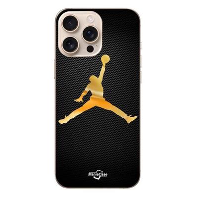 Case - MANIACASE - Iphone 16 Pro - Jordan Logo 23 - Golden Color - Flexible