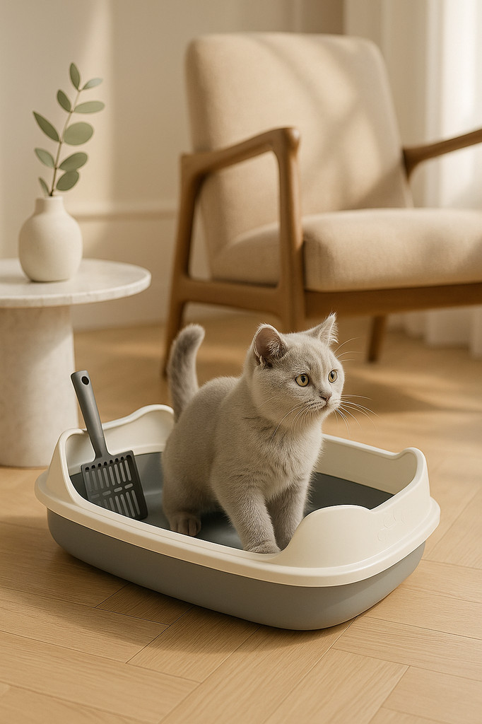 Cat Litter Box Kitten Potty Toilet Sturdy Portable Sandbox Pet Supplies Easy To Clean Kitty