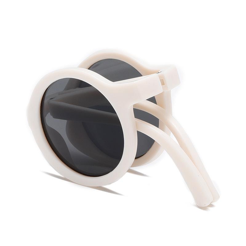 Fashion Kids Outdoor Portable Folding Sunglasses Retro Round Frame Eye Protection Sun Glasses for Boys Girls Children Travel Eyewear