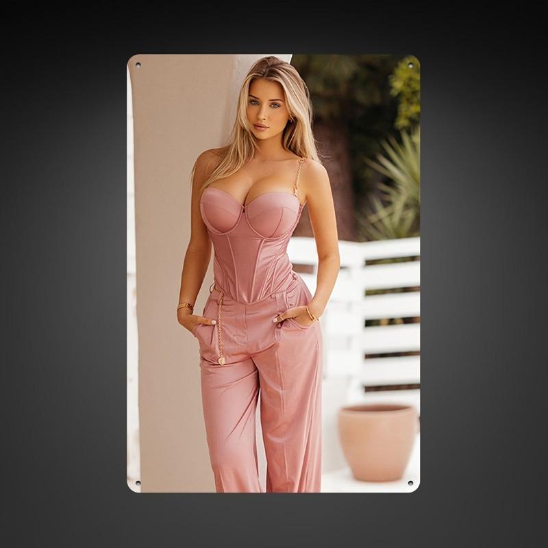 Christmas Pin-Up Girls Metal Sign, Office Gift Wall Decor 20x30cm