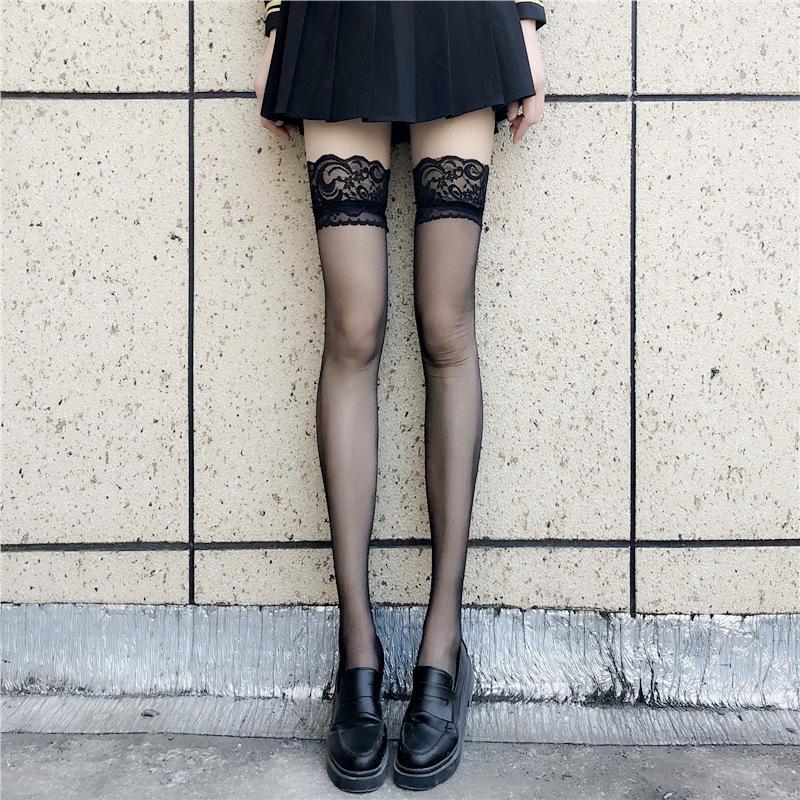 Susheng Sexy Summer Lace Fishnet Over-the-Knee Black Stockings A8