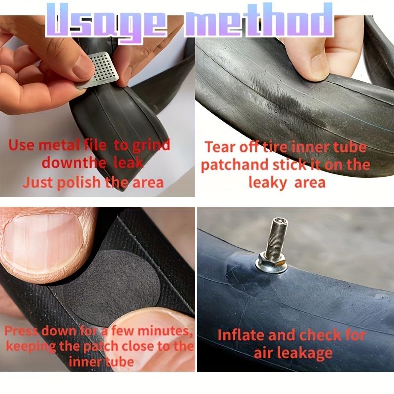 50PCS Bicycle Tire Repair Patch Glue Quick-Fix Repairing Tyre Protection Patch for Mountain Road Bike Inner Tyre Repair Pads