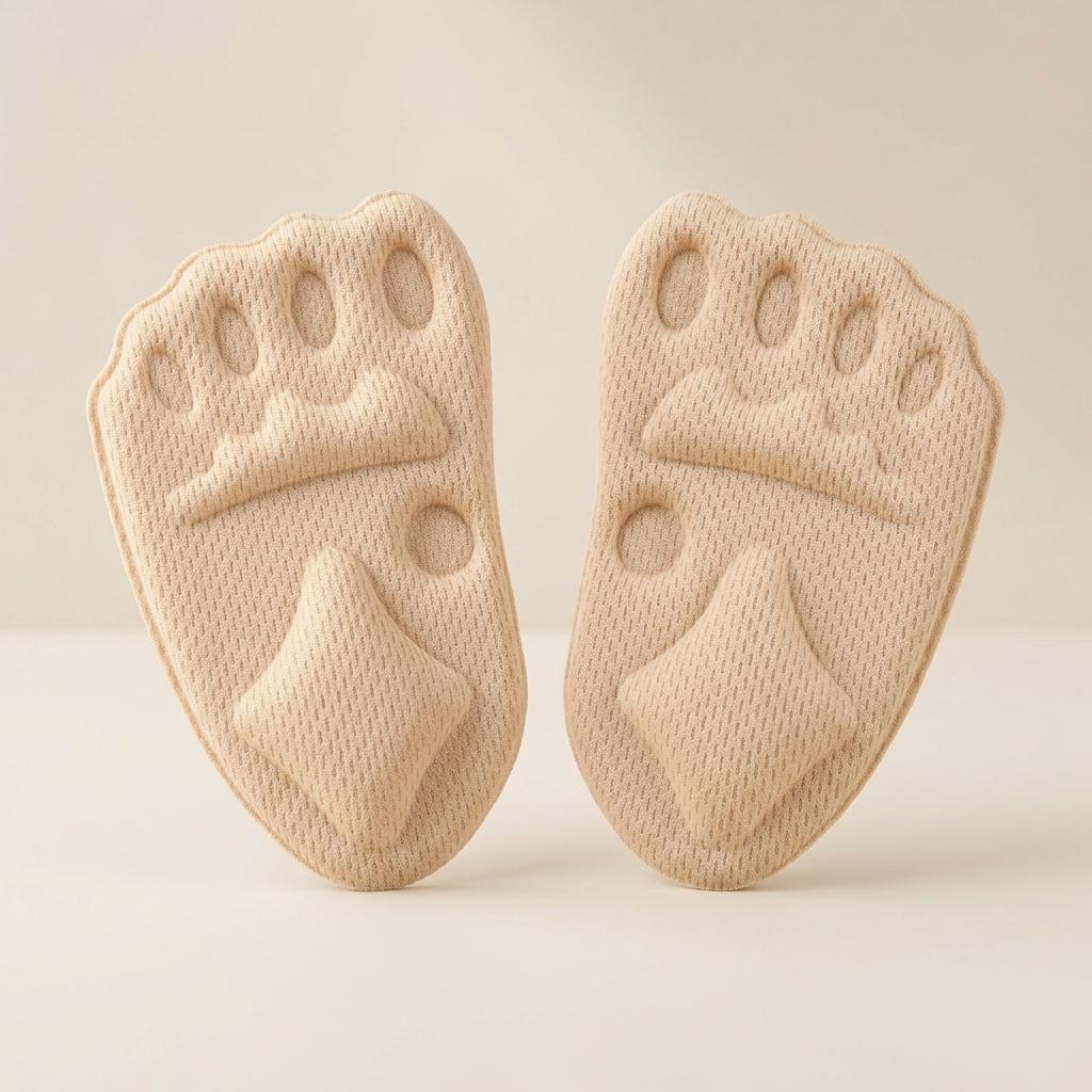 Silicone Forefoot Half Insole For Women With Self Adhesive Non Slip Cushioning