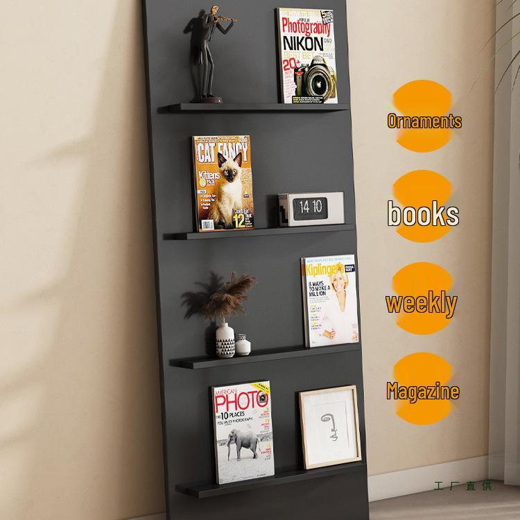 Nordic Floor-Standing Bookshelf: Multi-Layer Wall Storage Rack for Magazines and Picture Books