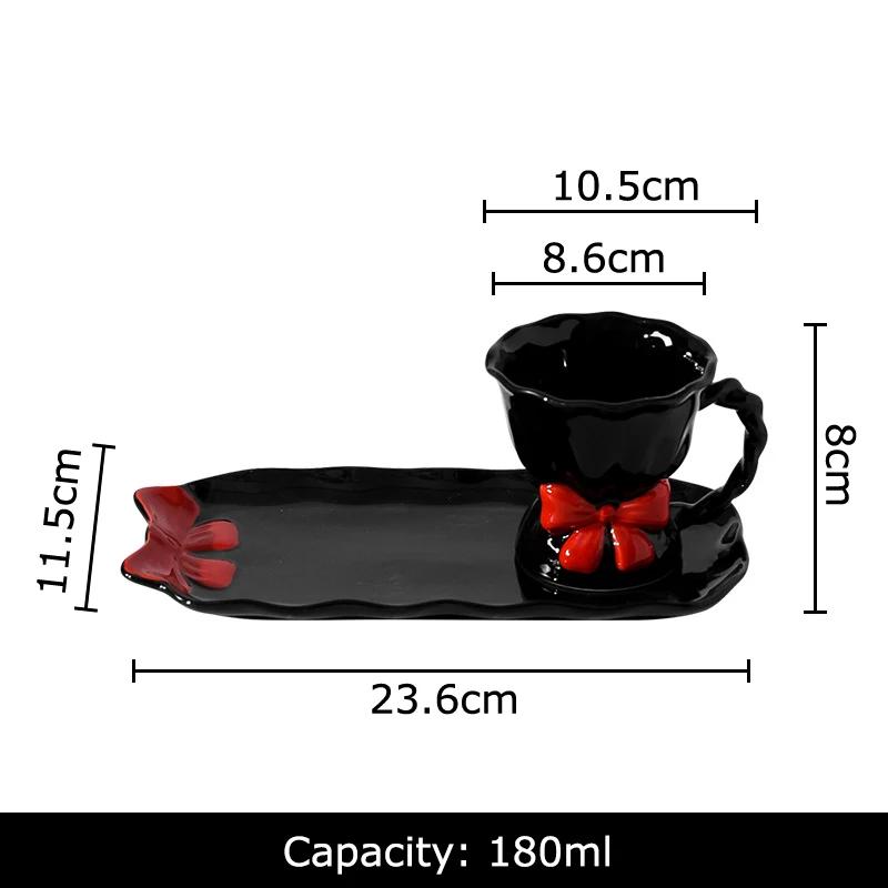 Lovely Pink Bowknot Ceramic Mug Milk Cups Dining Table Coffee Mugs Afternoon Tea Teacup Water Cup Fruits Juice Container