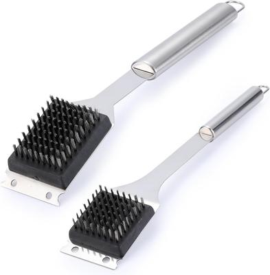 2 Pack Grill Brush and Scraper16.5” & 14” Wire BBQ Grill Brush for Outdoor Grill 304 Stainless Steel Cleaning Brush BBQ Grill Accessories