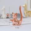 MOONBIFFY Small Gold Electroplate Ceramic Animal Figurines Swan Alpaca  Dog Cat Rabbit Fox Deer Porcelain Home Desk Decoration