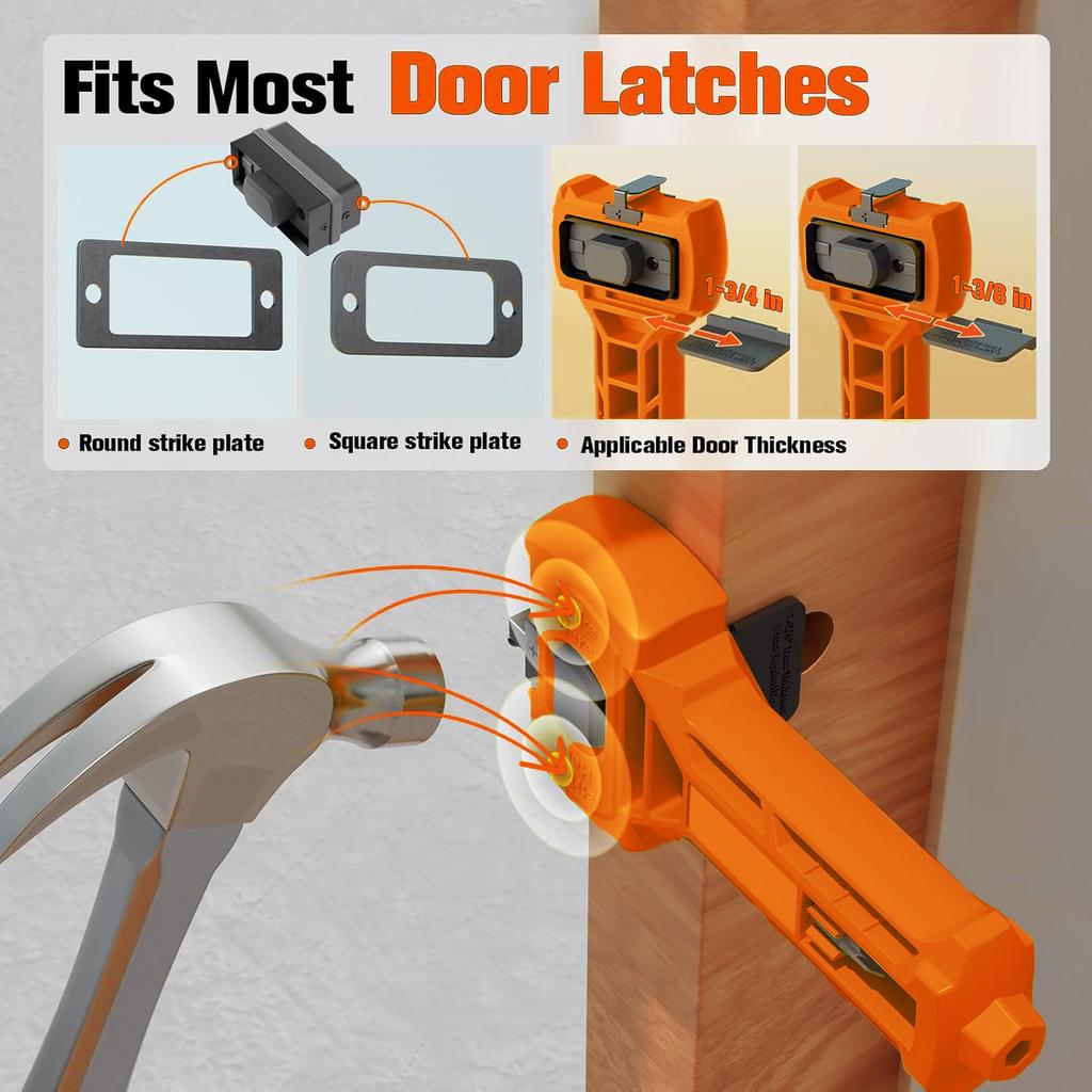 Door Latch Mortise Tool Installation Kit+Ball Door Lock Installation Kit Fit 1-3/4" or 1-3/8" Thick Door Only for Wood Doors