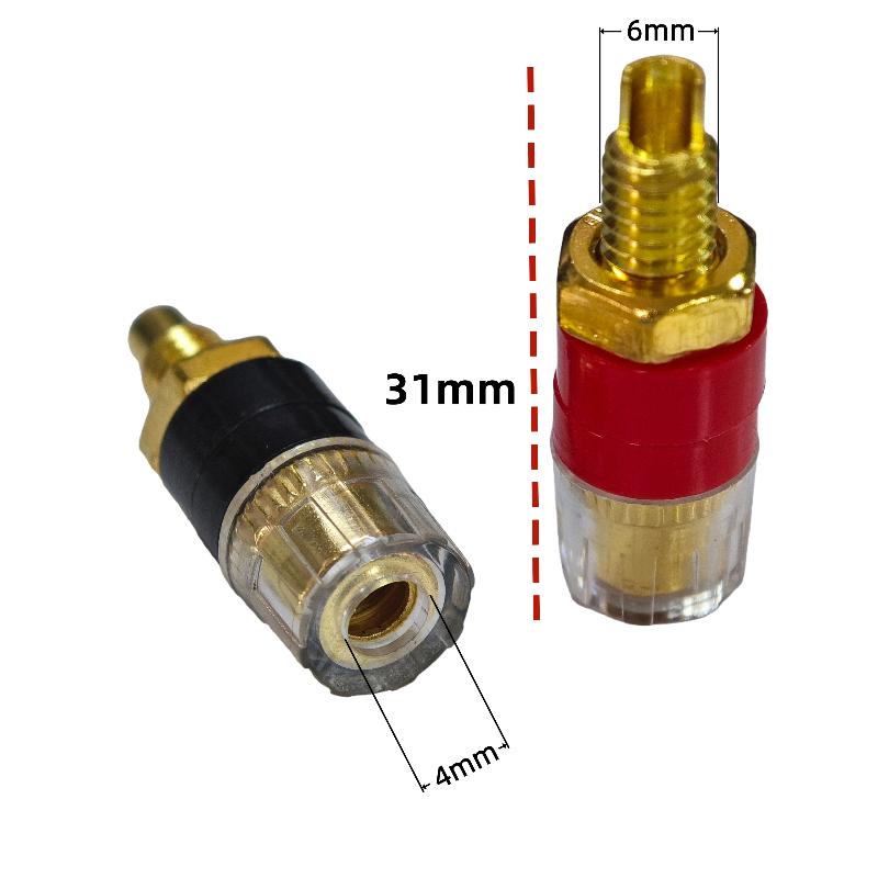 4/10Pcs Brass Terminal Connector With Transparent Shell Banana Plug Socket 4Mm Gold Plated Hifi Speaker Amplifier Binding Posts