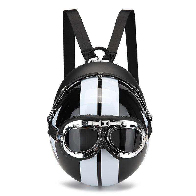 

Creative Personality Funny Helmet Bag Styling Bag Round Bag Backpack Cool Locomotive Bag Backpack чорний