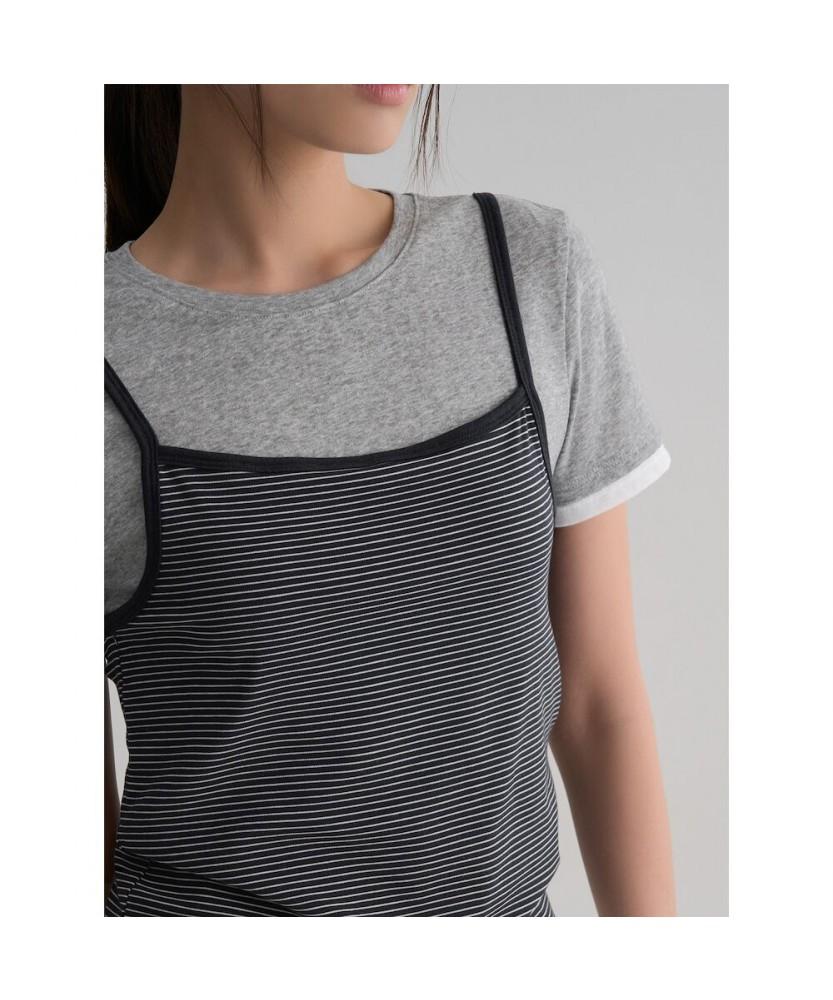 8seconds Striped Layered Jersey Top Navy