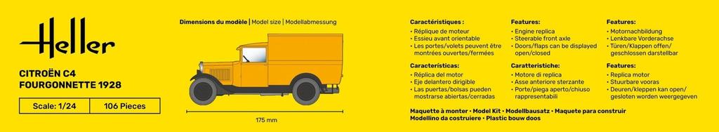Heller scale C4 Van 1928 Plastikmodell FF0703 1/24 Citroën