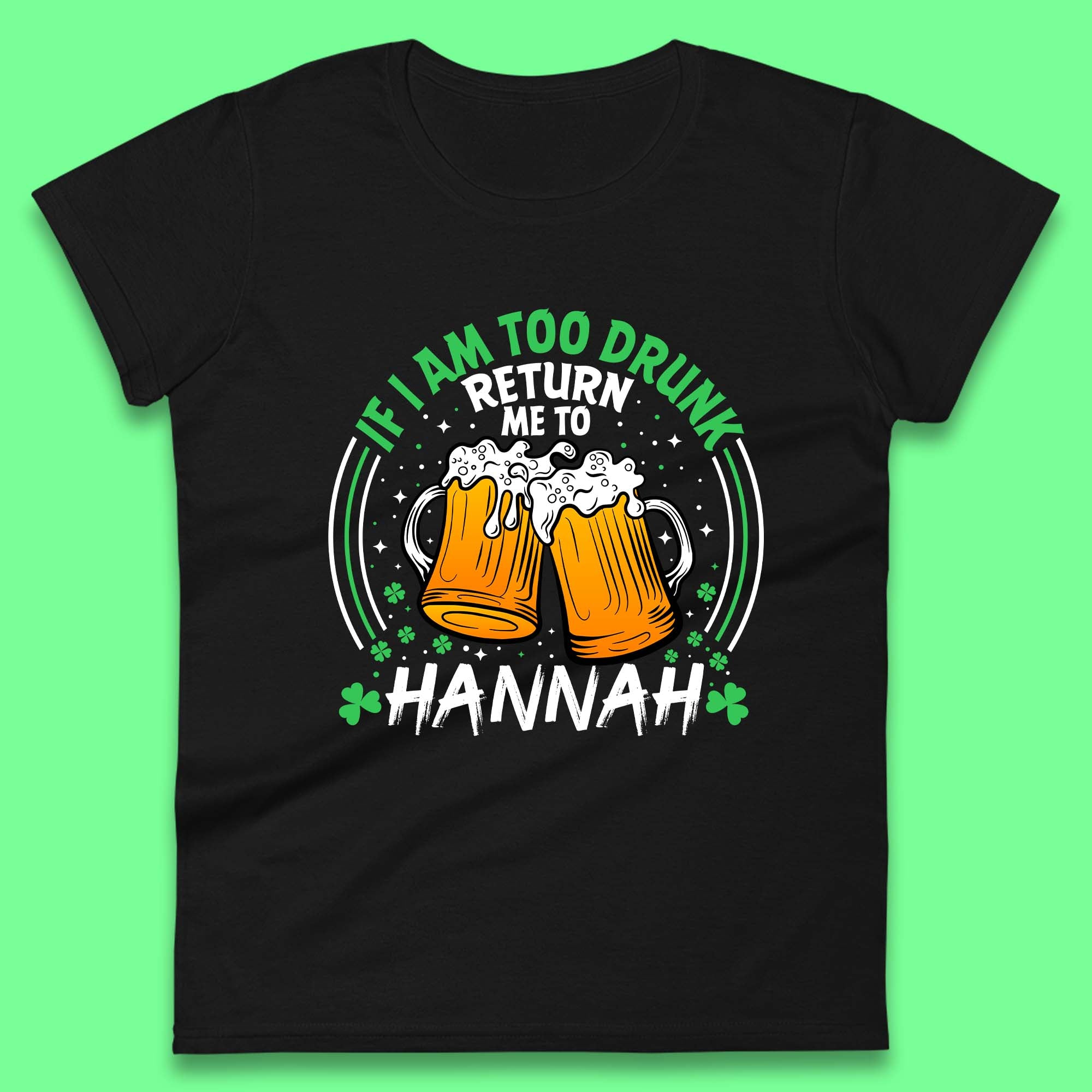 Personalised Beer Drinking St. Patrick s Day Womens T-Shirt Mens Tops Tees Unisex M