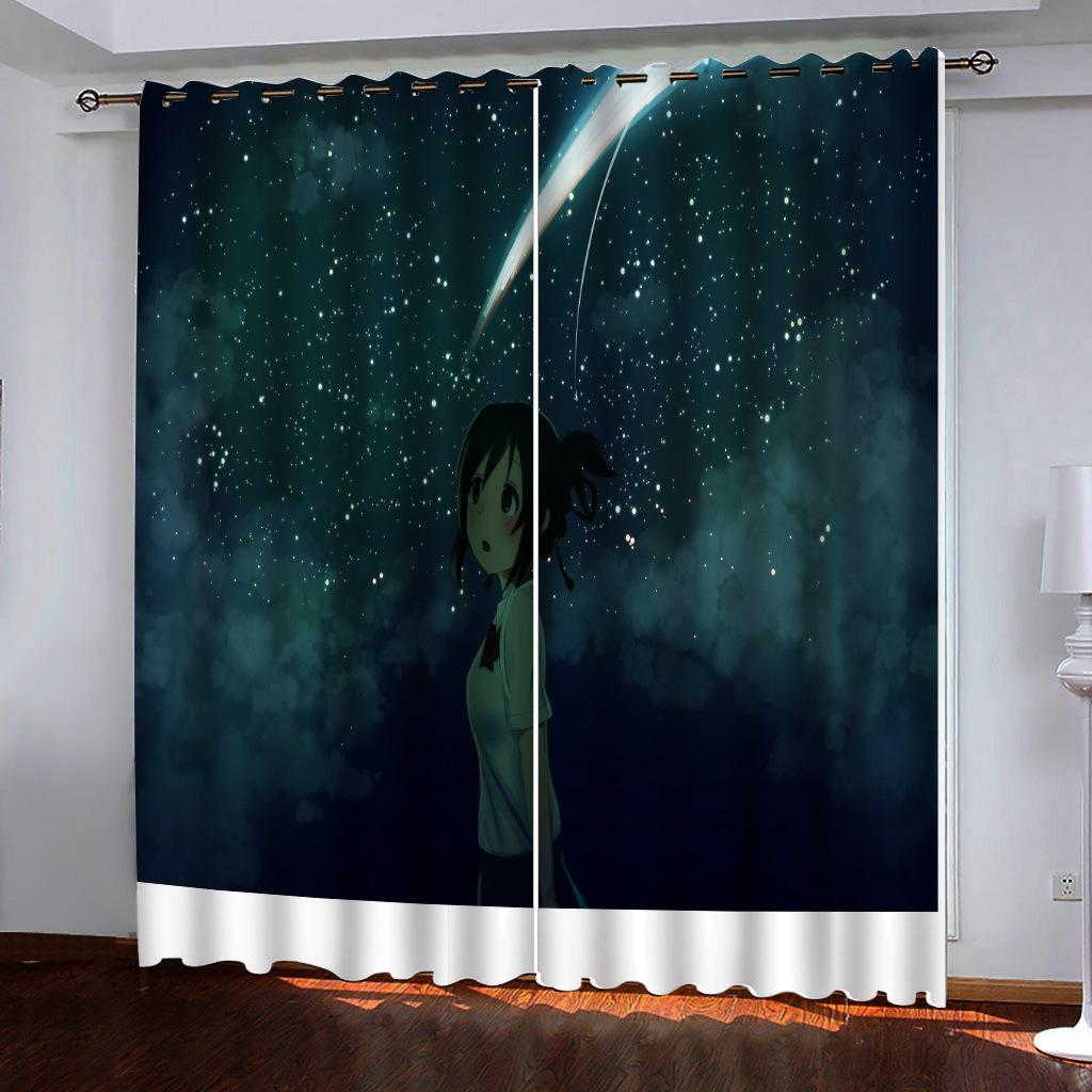 Japanese Anime Your Name Series Digital Printing Any High Density Blackout Curtains